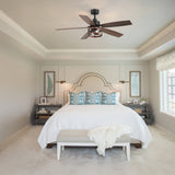 Jorelle 52-Inch Farmhouse Caged Ceiling Fan With Light & Remote