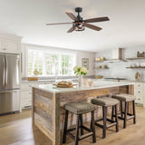 Jorelle 52-Inch Farmhouse Caged Ceiling Fan With Light & Remote