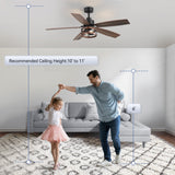 Jorelle 52-Inch Farmhouse Caged Ceiling Fan With Light & Remote