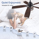 Jorelle 52-Inch Farmhouse Caged Ceiling Fan With Light & Remote