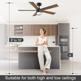 Kestora 52-Inch 5-Blade Ceiling Fan With Light & Remote