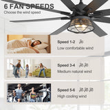 Levon 65-Inch Industrial Ceiling Fan With Light