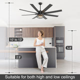 Levon 65-Inch Industrial Ceiling Fan With Light