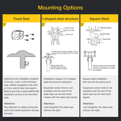 144" HVLS Ceiling Fan, Oversized Industrial Commercial 220V 1 Phase Ceiling Fan for Warehouses & Gyms, DC Motor, No Light with 6 Heavy-Duty Aluminum Blades, Permanent Magnet Synchronous Motor,Wired Wall-Mounted Controller,Silver Finish