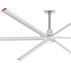 144" HVLS Ceiling Fan, Oversized Industrial Commercial 220V 1 Phase Ceiling Fan for Warehouses & Gyms, DC Motor, No Light with 6 Heavy-Duty Aluminum Blades, Permanent Magnet Synchronous Motor,Wired Wall-Mounted Controller,Silver Finish