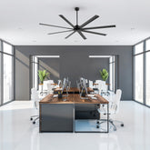 ALKAFY 84 inch Black Modern DC Ceiling Fan with Remote - 8 Aluminum Blades, 6 Speeds, Timer, Reversible for Warehouse/Living Room/Office