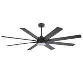 72-Inch Indoor Ceiling Fan with LED Light & Remote, Quiet Energy-Efficient DC Motor, 8 Reversible Black/Walnut Blades, 6-Speed Reversible, 3-CCT LED (3000K/4000K/6000K), Includes 6" & 12" Downrods, for Large Rooms