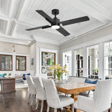 Lucora 52-Inch Black Ceiling Fan with Light & Remote Control