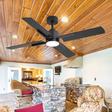 Lucora 52-Inch Black Ceiling Fan with Light & Remote Control