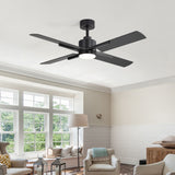 Lucora 52-Inch Black Ceiling Fan with Light & Remote Control
