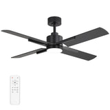 Lucora 52-Inch Black Ceiling Fan with Light & Remote Control