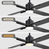 Lucora 52-Inch Black Ceiling Fan with Light & Remote Control