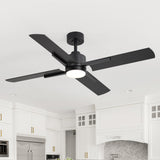 Lucora 52-Inch Black Ceiling Fan with Light & Remote Control
