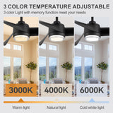 Marara 54 Inch Matte Black Ceiling Fan With Light and Remote