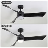 Marara 54 Inch Matte Black Ceiling Fan With Light and Remote