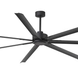 Close-up of 96-inch large black 7-blade ceiling fan