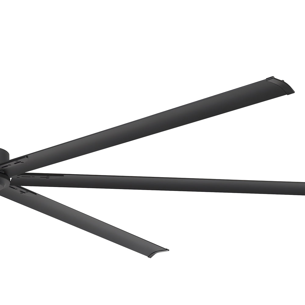 Black ceiling fan blade on a white background