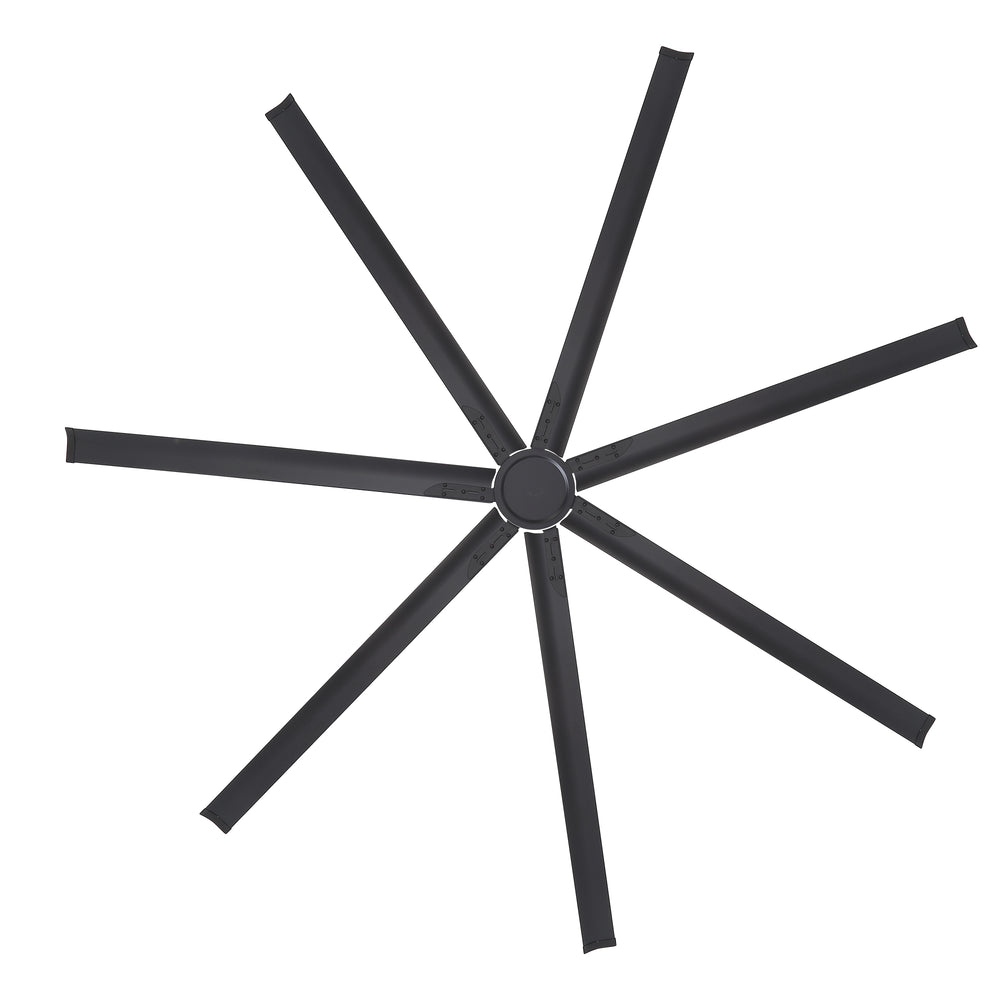 Black fan blade on a white background