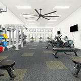AeroSpan XL large ceiling fan installed in a spacious gym for powerful air circulation and cooling