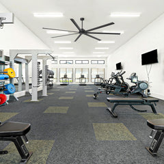 Large 96/100/108 Inch Industrial Ceiling Fan with Remote, No Light with 7/8 Aluminum Blades,DC Motor, 6 Speeds, Forward & Reverse Function-2/3 Downrods Included