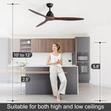 Meron 56-Inch 3-Blade Ceiling Fan With No Light