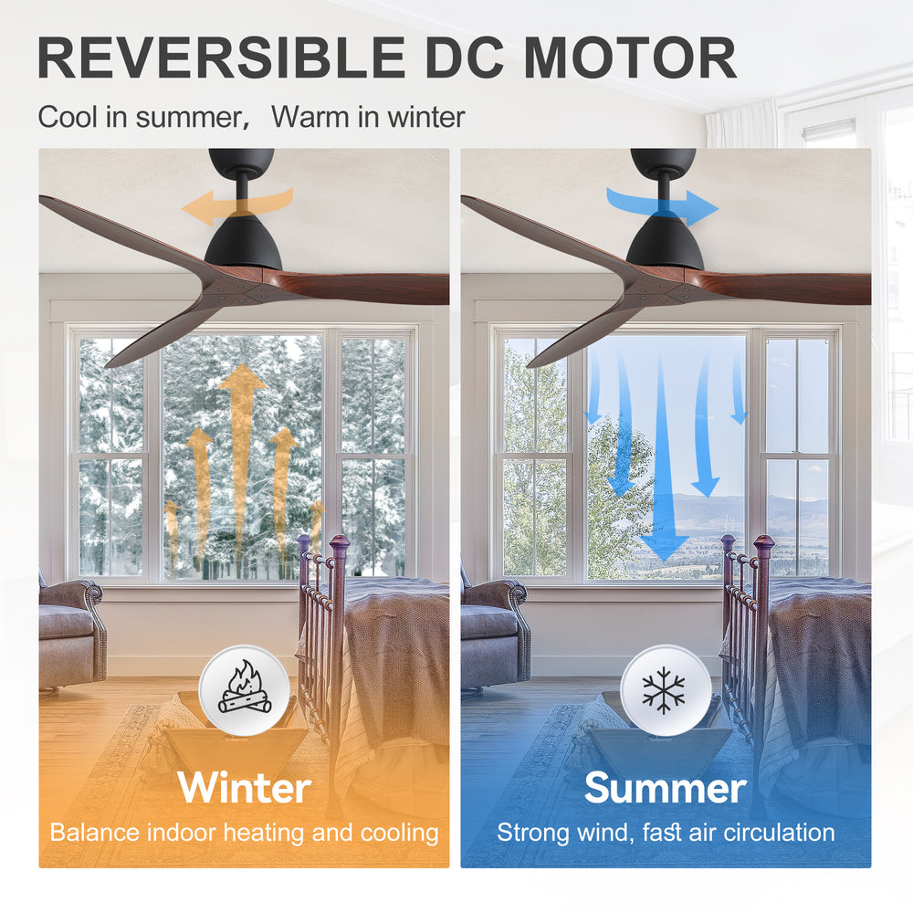 Meron 56-Inch 3-Blade Ceiling Fan With No Light