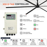 24 FT HVLS industrial ceiling fan controller with speed, forward and reverse, timer, run and stop controls