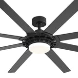 72-Inch 8-Blade Black Ceiling Fan with Light & Remote