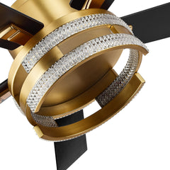 Ternence 52 in. Integrated LED Indoor Gold Ceiling Fan with Remote Control and Light Kit Included