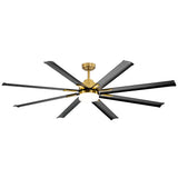 Large 72in Integrated LED Indoor Gold Ceiling Fan with Light and Remote Control Included