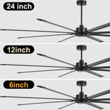 Austerra 120" Industrial Ceiling Fan Without Light & Remote