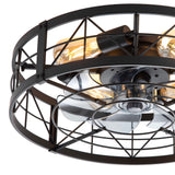 Brielle 20" Flush Mount Caged Ceiling Fan With Light & Remote