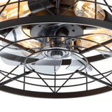 Brielle 20" Flush Mount Caged Ceiling Fan With Light & Remote