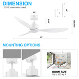 Aervon 52" Gold 3-Blade Ceiling Fan Without Light & Remote