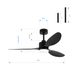Aervon 52-Inch 3-Blade Ceiling Fan With Light