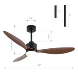 Aervon 52-Inch 3-Blade Ceiling Fan With Light