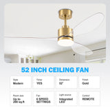 Aervon 52-Inch 3-Blade Ceiling Fan With Light