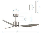 Aervon 52-Inch 3-Blade Ceiling Fan With Light