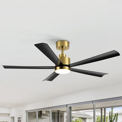 52-Inch  5-Blade LED Ceiling Fan with Light and Remote,5" Downrod Included
