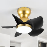20 in. Integrated LED Indoor Black-Blade Gold Modern Chandelier Ceiling Fans with Light and Remote Control 3 Color Temperatures 6 Speeds Propeller Blades Reversible DC Motor Small Ceilin Fans for Small Rooms