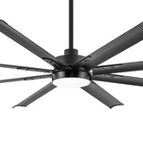 72-Inch Modern Ceiling Fan with Remote, Reversible Powerful DC Motor, 8 Aluminum Blades, 6-Speed, Dual Downrods(7“&24”), LED Light Kit with 3 Color Temps(3000K/4500K/6000K), Black/Gold Black/White/Gold White Finish for Large Room