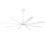72-Inch Modern Ceiling Fan with Remote, Reversible Powerful DC Motor, 8 Aluminum Blades, 6-Speed, Dual Downrods(7“&24”), LED Light Kit with 3 Color Temps(3000K/4500K/6000K), Black/Gold Black/White/Gold White Finish for Large Room