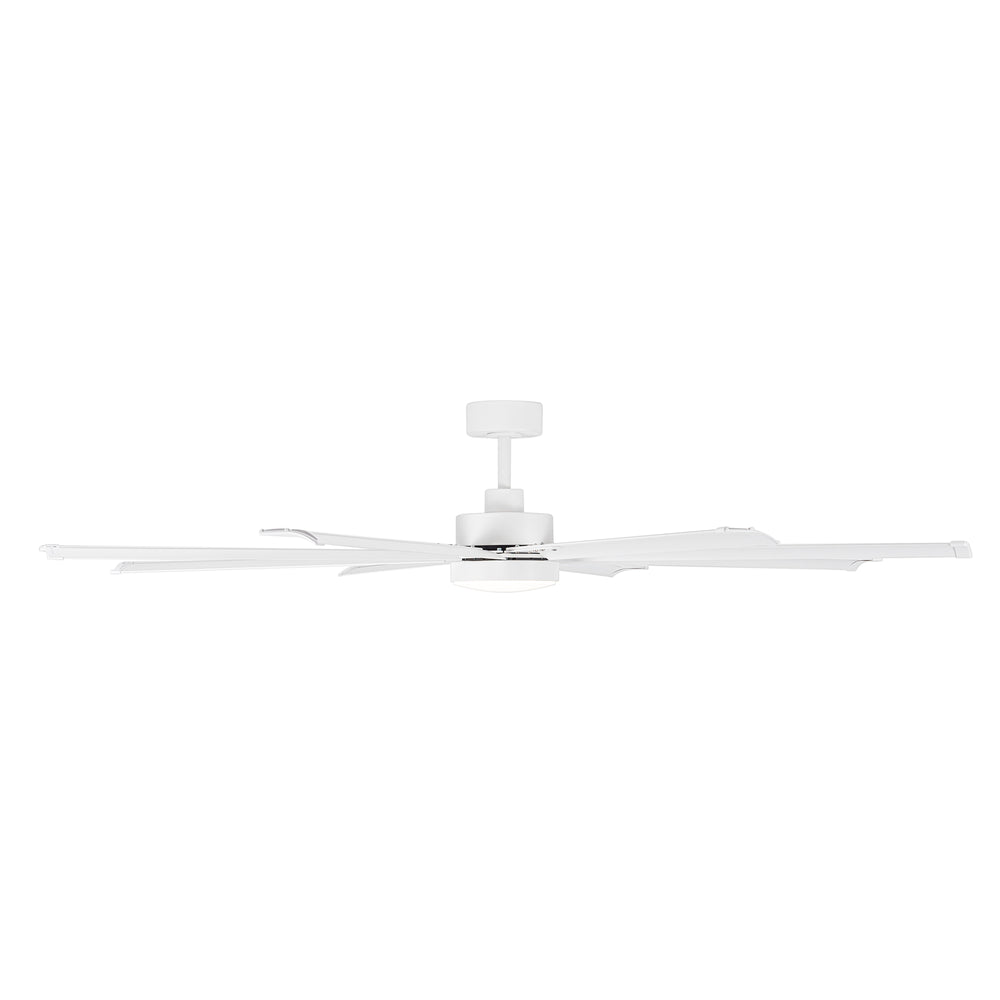 72-Inch Modern Ceiling Fan with Remote, Reversible Powerful DC Motor, 8 Aluminum Blades, 6-Speed, Dual Downrods(7“&24”), LED Light Kit with 3 Color Temps(3000K/4500K/6000K), Black/Gold Black/White/Gold White Finish for Large Room