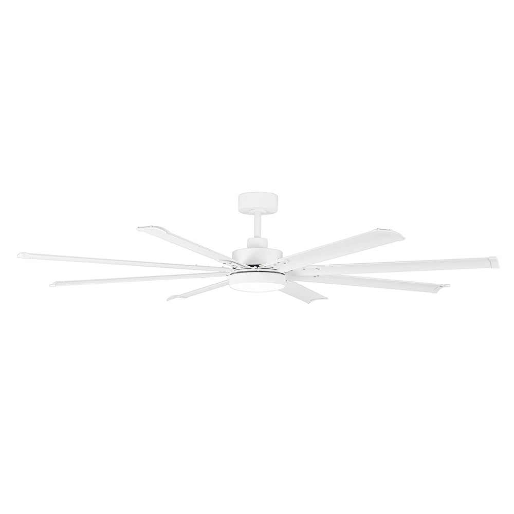72-Inch Modern Ceiling Fan with Remote, Reversible Powerful DC Motor, 8 Aluminum Blades, 6-Speed, Dual Downrods(7“&24”), LED Light Kit with 3 Color Temps(3000K/4500K/6000K), Black/Gold Black/White/Gold White Finish for Large Room