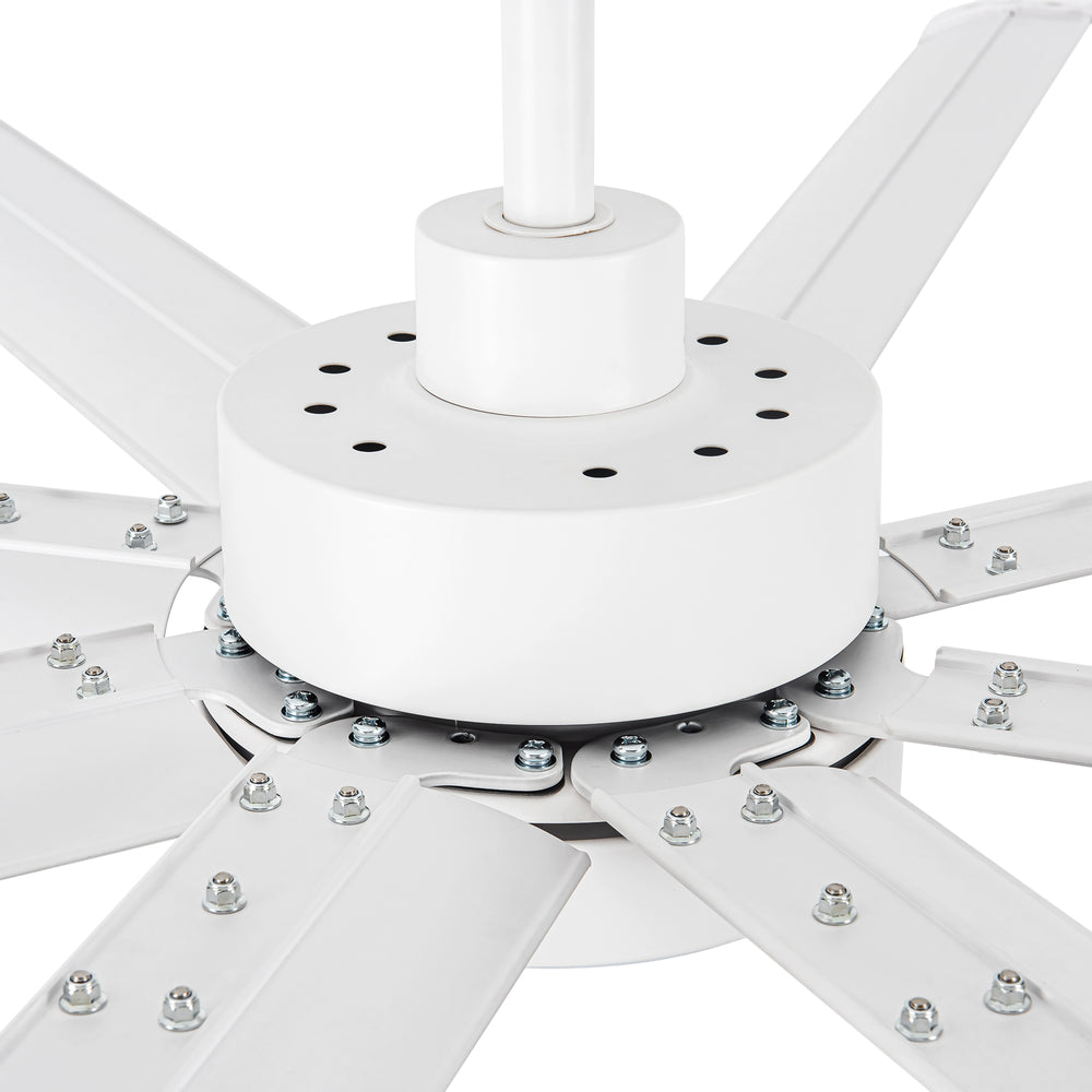 72-Inch Modern Ceiling Fan with Remote, Reversible Powerful DC Motor, 8 Aluminum Blades, 6-Speed, Dual Downrods(7“&24”), LED Light Kit with 3 Color Temps(3000K/4500K/6000K), Black/Gold Black/White/Gold White Finish for Large Room