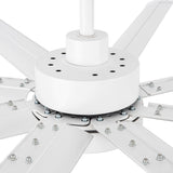 72-Inch Modern Ceiling Fan with Remote, Reversible Powerful DC Motor, 8 Aluminum Blades, 6-Speed, Dual Downrods(7“&24”), LED Light Kit with 3 Color Temps(3000K/4500K/6000K), Black/Gold Black/White/Gold White Finish for Large Room