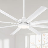 72-Inch Modern Ceiling Fan with Remote, Reversible Powerful DC Motor, 8 Aluminum Blades, 6-Speed, Dual Downrods(7“&24”), LED Light Kit with 3 Color Temps(3000K/4500K/6000K), Black/Gold Black/White/Gold White Finish for Large Room