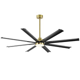 72-Inch Modern Ceiling Fan with Remote, Reversible Powerful DC Motor, 8 Aluminum Blades, 6-Speed, Dual Downrods(7“&24”), LED Light Kit with 3 Color Temps(3000K/4500K/6000K), Black/Gold Black/White/Gold White Finish for Large Room