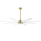 72-Inch Modern Ceiling Fan with Remote, Reversible Powerful DC Motor, 8 Aluminum Blades, 6-Speed, Dual Downrods(7“&24”), LED Light Kit with 3 Color Temps(3000K/4500K/6000K), Black/Gold Black/White/Gold White Finish for Large Room