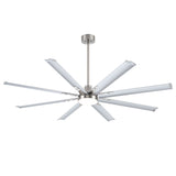 72-Inch Modern Ceiling Fan with Remote, Reversible Powerful DC Motor, 8 Aluminum Blades, 6-Speed, Dual Downrods(7“&24”), LED Light Kit with 3 Color Temps(3000K/4500K/6000K), Black/Gold Black/White/Gold White Finish for Large Room